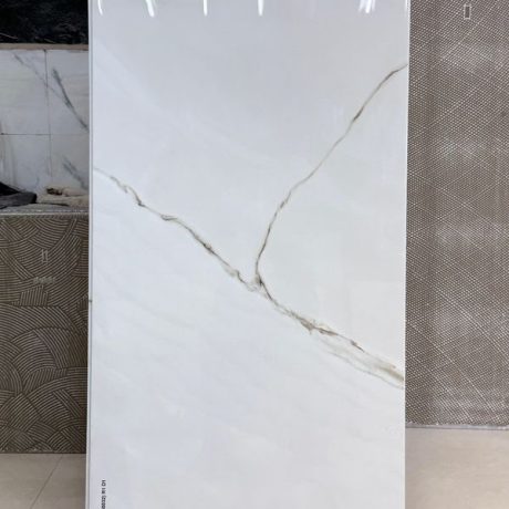 Carrelage 60x120 effet marbre brillant – sol & mur – neuf